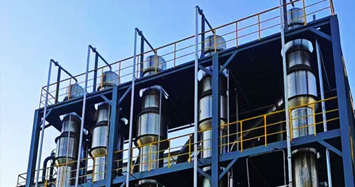 16t/h 多糖五效蒸发浓缩系统正在进行紧张有序的安装